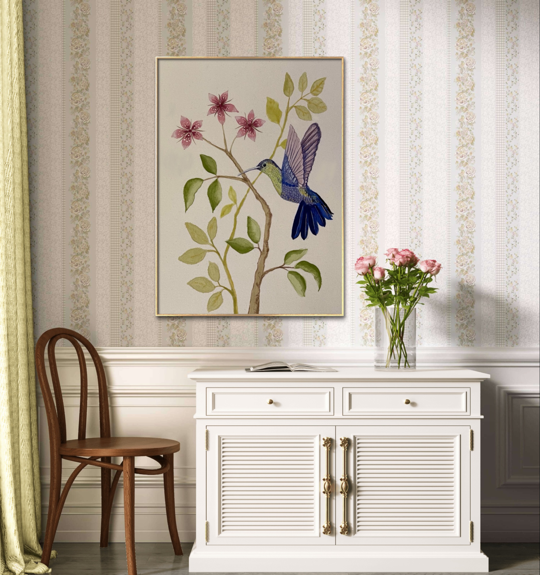 Blue Hummingbird (Print) (A3) (Sale) - Image 5