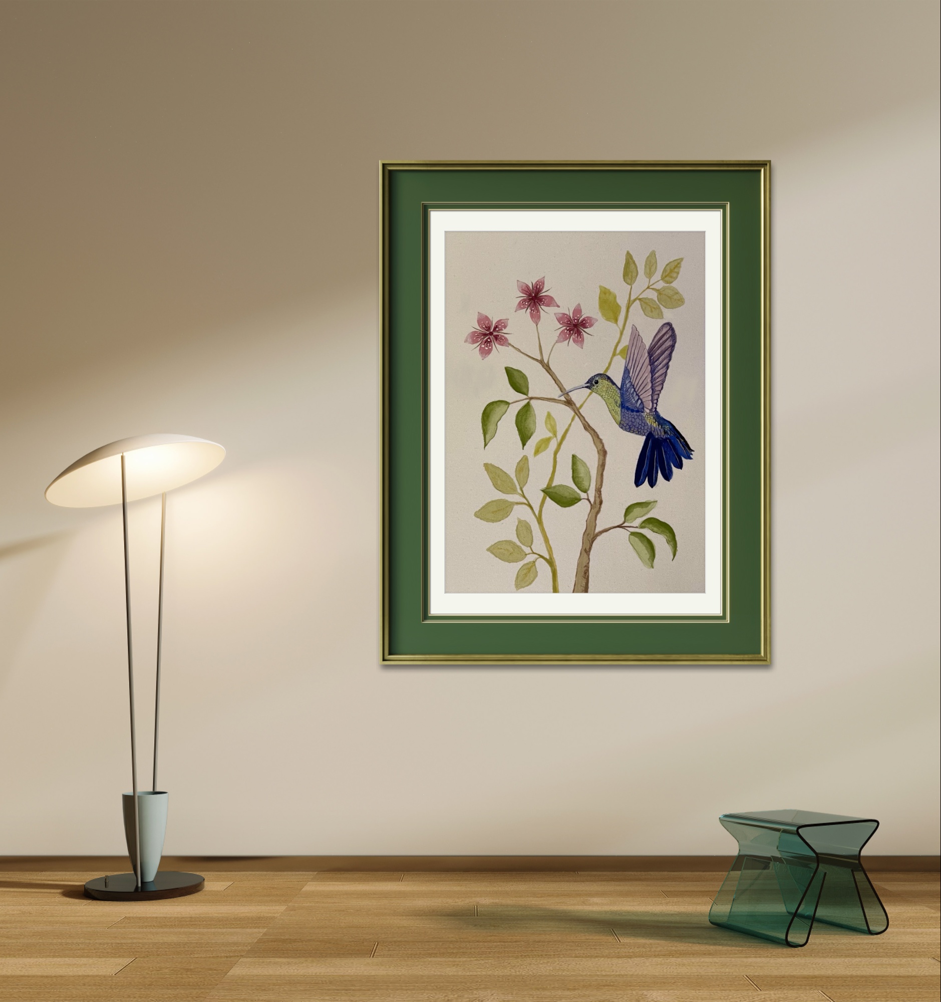 Blue Hummingbird (Print) (A3) (Sale) - Image 4